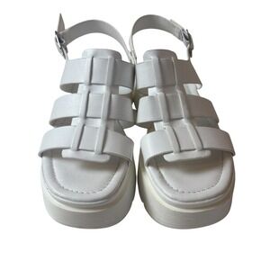 Steve Madden Womens White Chunky Fisherman Sandals 5.5 Y2K 90s Neutral Platform